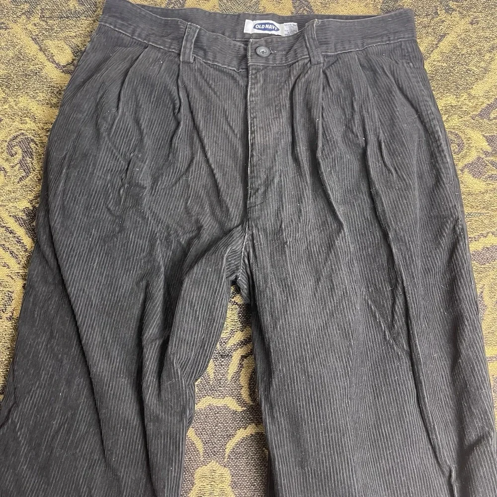 Vtg Y2K Old Navy Black Corduroy Pants Mens Size 31 x 32